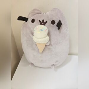 Pusheen- Cute Gray Cat Plush with Ice Cream 10"